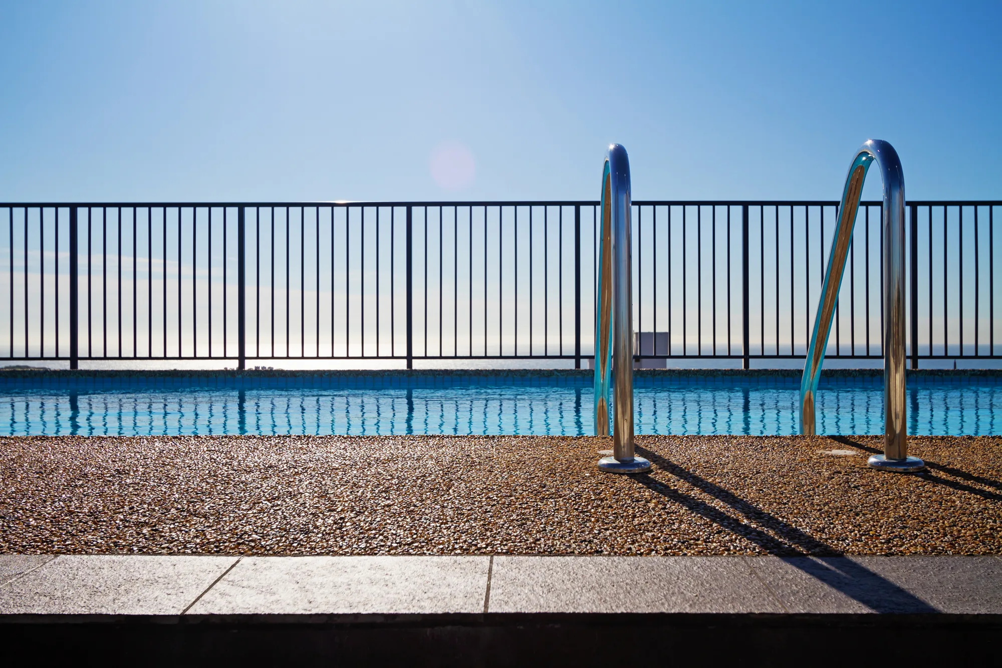 Stainless steel pool ladder handrails